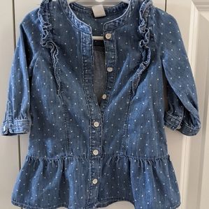 GAP 12-18M Denim Polka Dot Dress